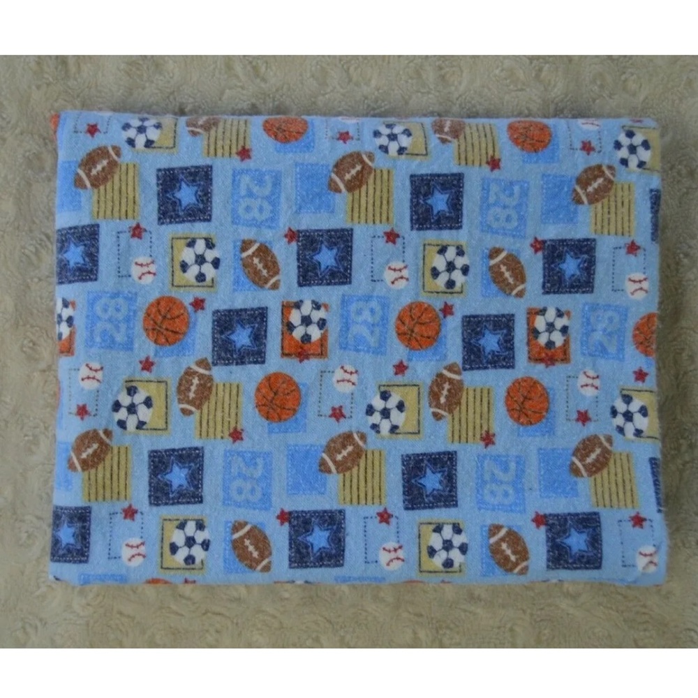 Koala Baby Sports Ball Flannel Receiving Blanket Blue Red Star Football Soccer